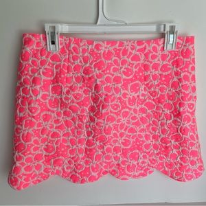 Lilly Pulitzer Pink Floral Scalloped Skirt | 4